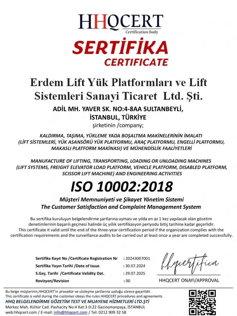 Erdem Lift Sertifika